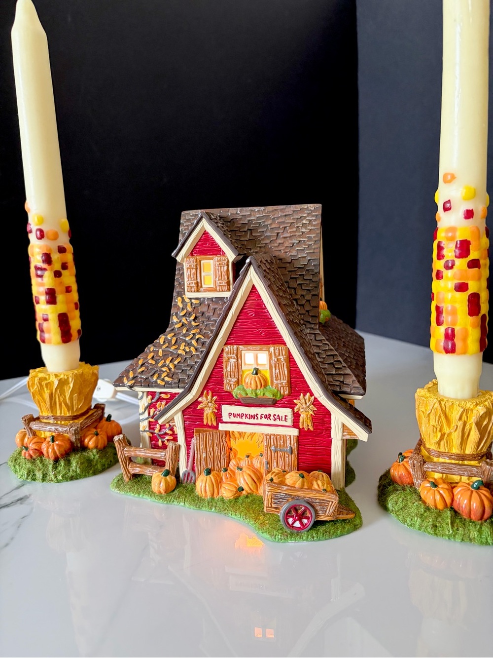 "Thanksgiving Lighted House" Original Snow Village by Dept. 56